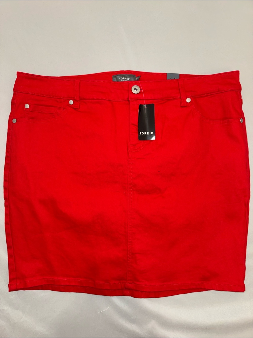 NWT Torrid Red Denim Mini Skirt Women’s Plus Size 18